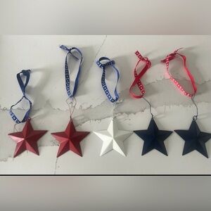 Patriotic Star Ornament Set - Red, White, and Blue